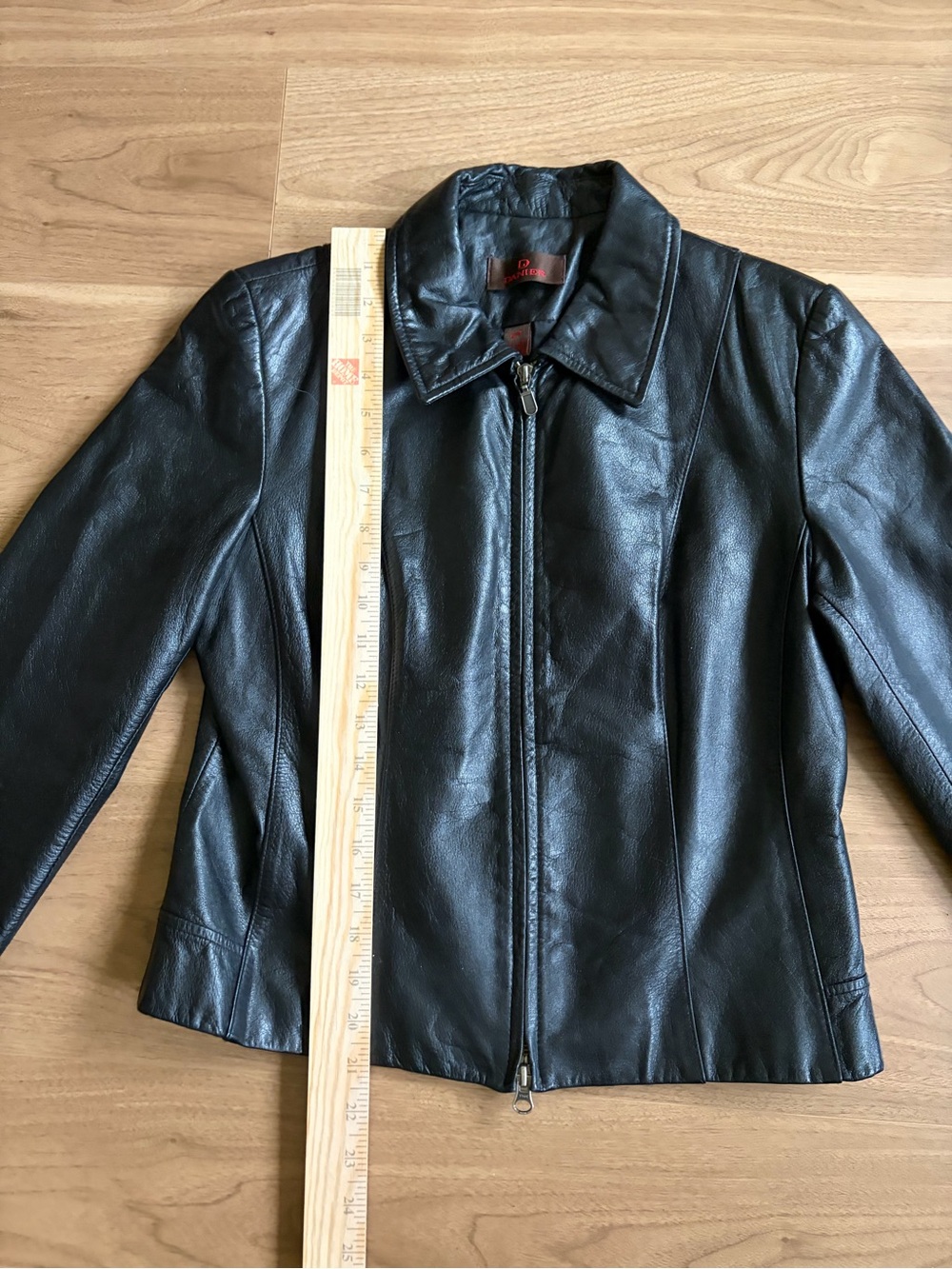Y2K Danier Genuine Leather Moto Jacket Vintage Cropped Fitted - Picture 8 of 14